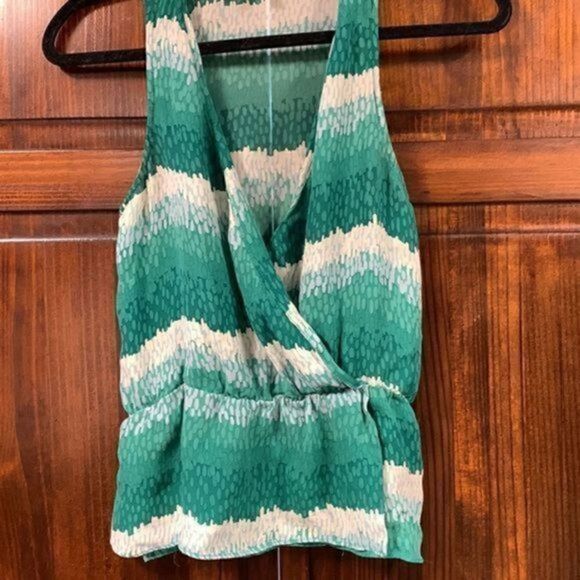 Parker green multicolored tank top blouse size medium - Picture 7 of 14